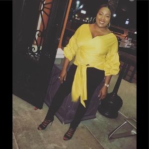 Ruffle-Sleeved Wrap Shirt